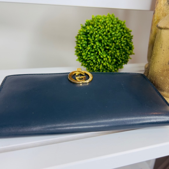 100% authentic Gucci, blue vintage leather - Picture 4 of 9